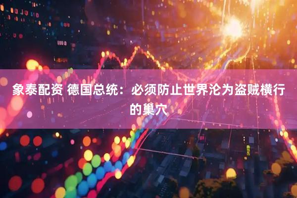 象泰配资 德国总统：必须防止世界沦为盗贼横行的巢穴